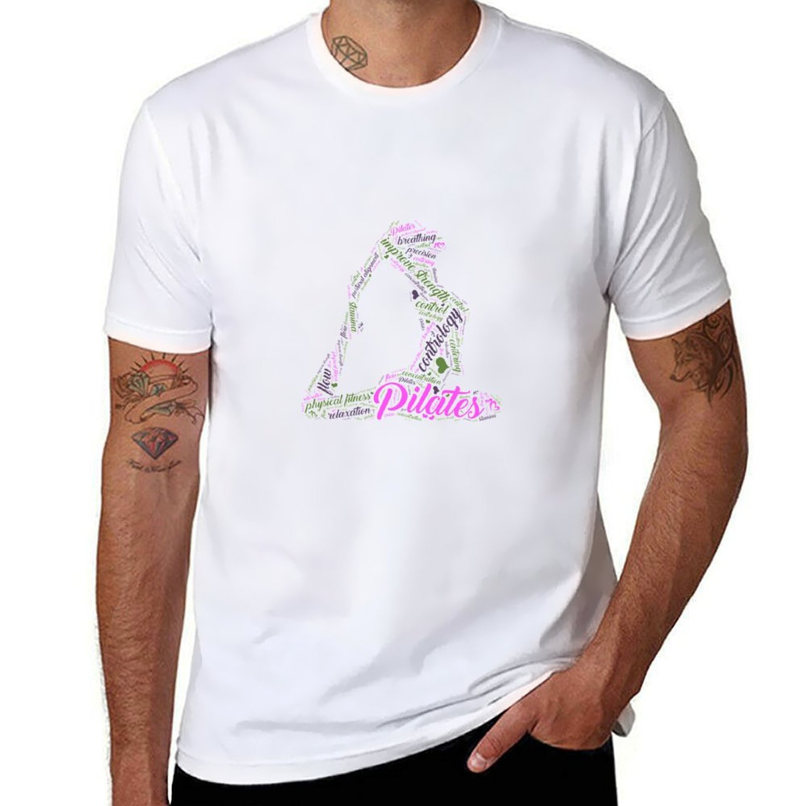 Pilates Yoga Class - Womens Fun Word Cloud and Cute
