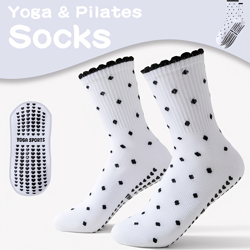 Women's White Black-Dot Non-Sl - Pilates Yoga And Barre recension och pris