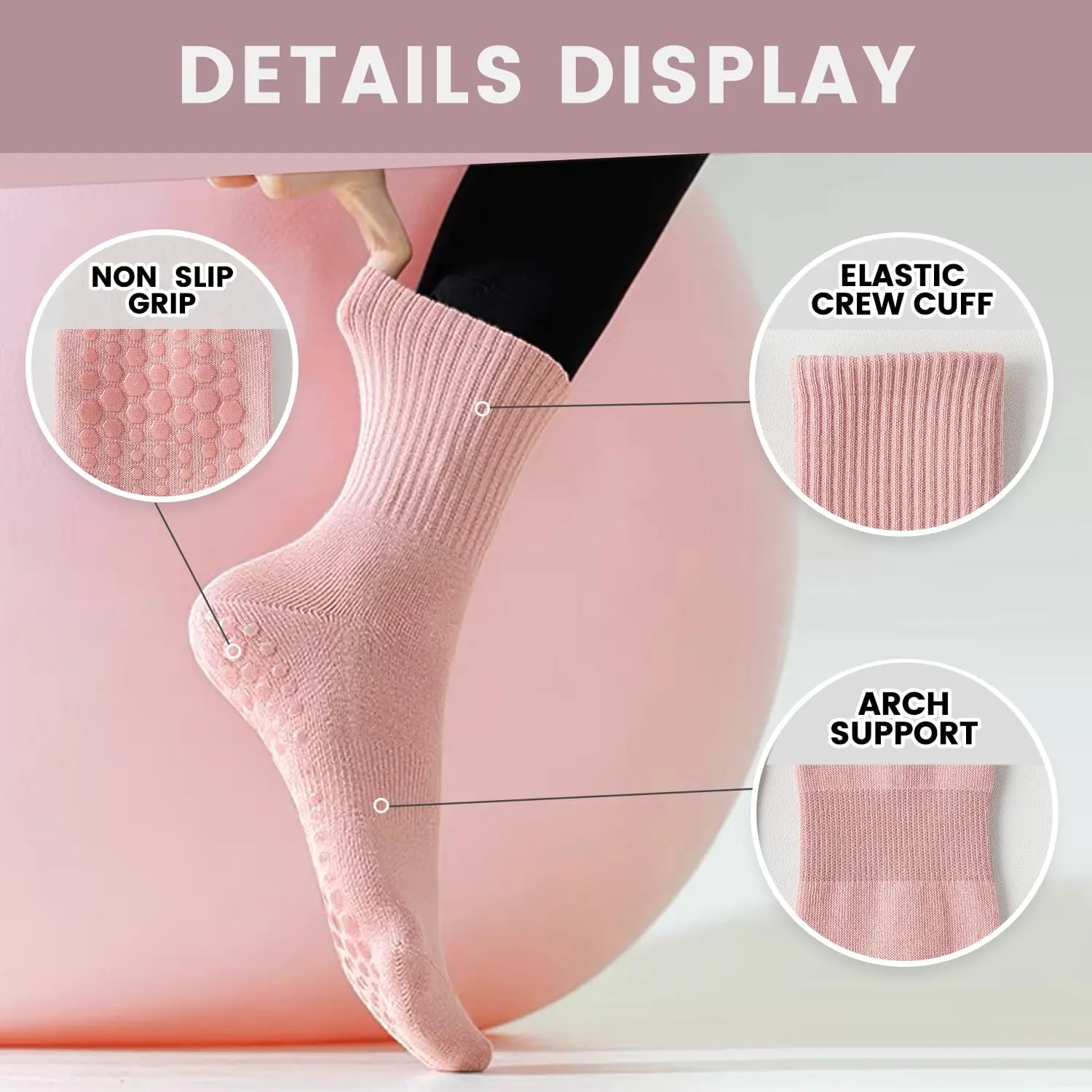 4 pairs of women's yoga socks, - Pilates Yoga Ballet recension och pris