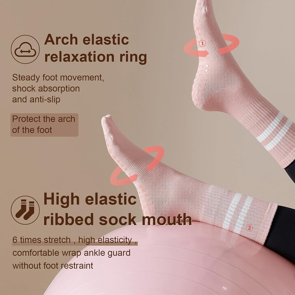 Yoga Pilates Socks with Grips  - Pilates Yoga And Barre recension och pris