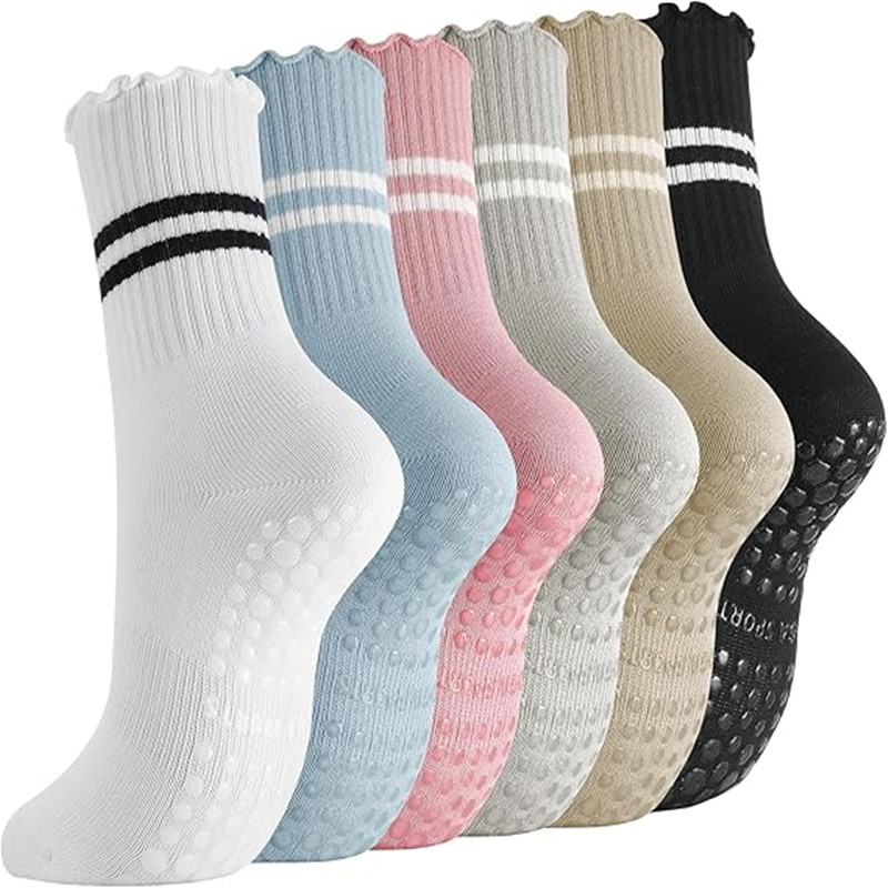 1 Pairs Stripe Ruffle Pilates  - Pilates Yoga And Barre recension och pris