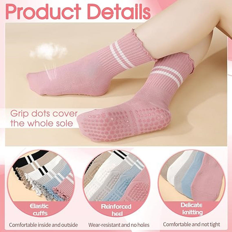 1 Pairs Stripe Ruffle Pilates  - Pilates Yoga And Barre recension och pris